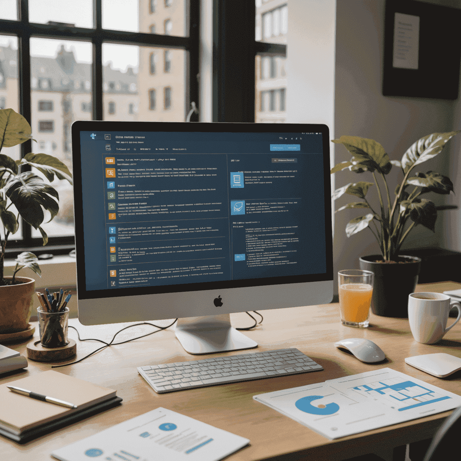 Imagen que muestra una pantalla de computadora con código HTML, CSS y JavaScript, junto con iconos de herramientas de desarrollo web